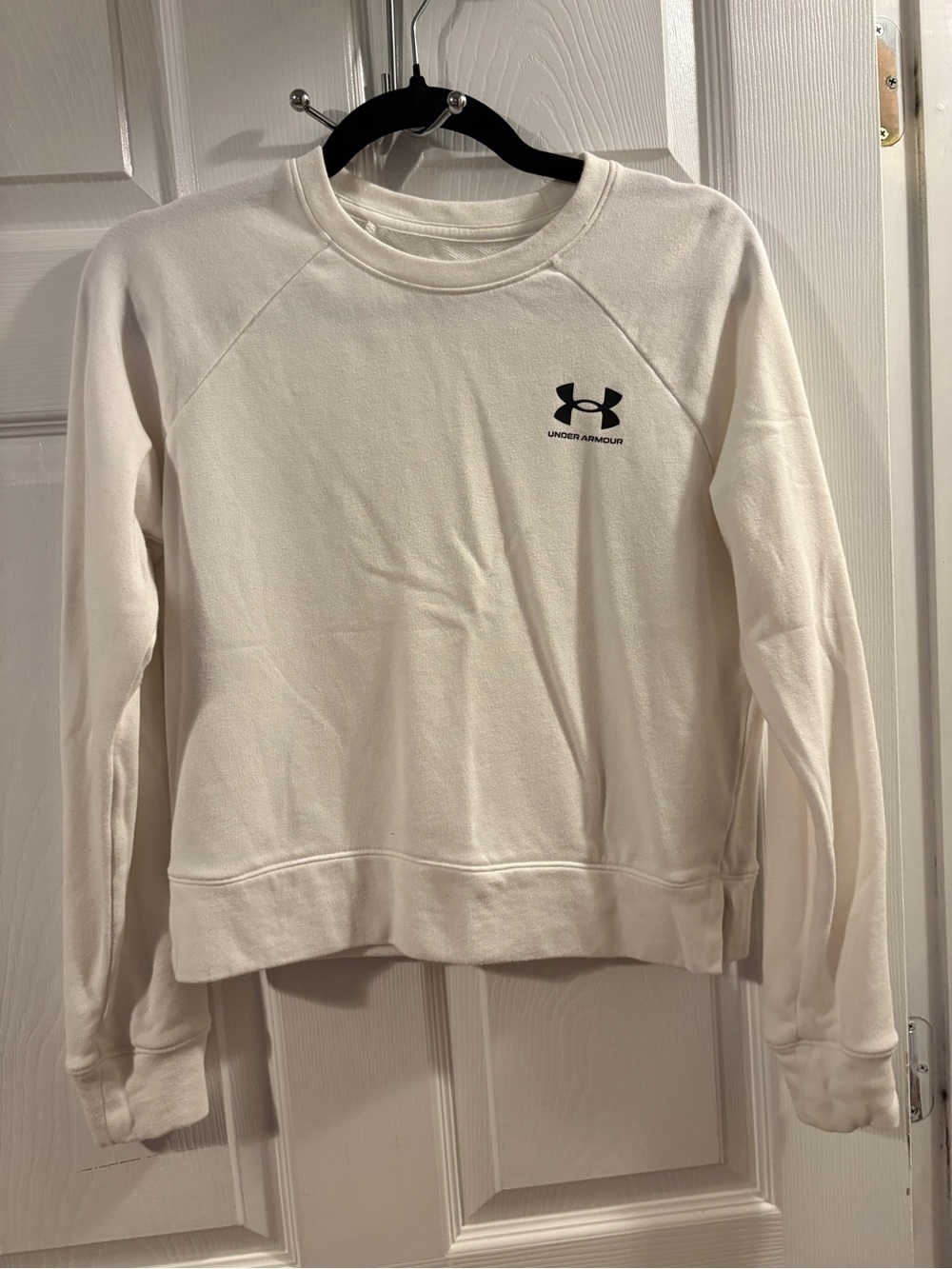 Under Armour Off-White Crewneck Pullover with Logo